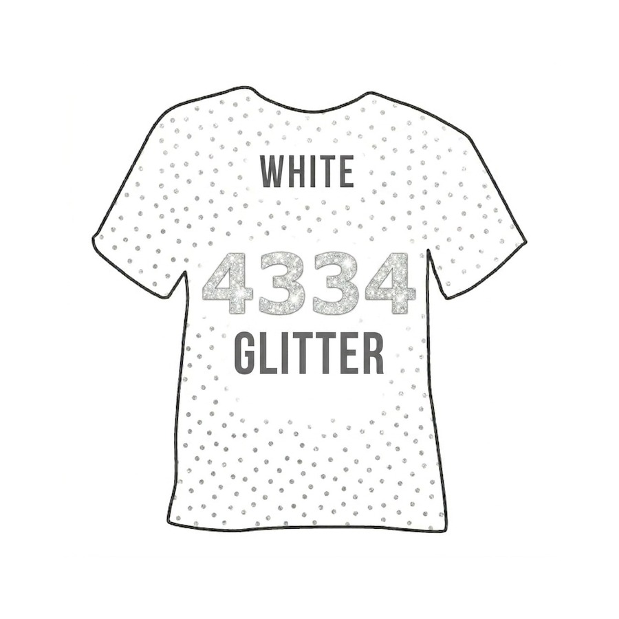 Термоплівка 4334 GLITTER WHITE Poli-Flex Perform — мокап футболки
